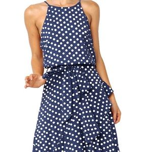Blue polka dot dress